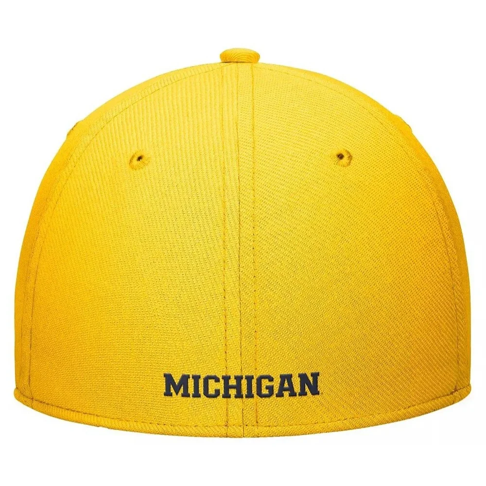 Jordan Michigan Wolverines Football Rise Swoosh Flex Hat Cap Maize Blue M/L